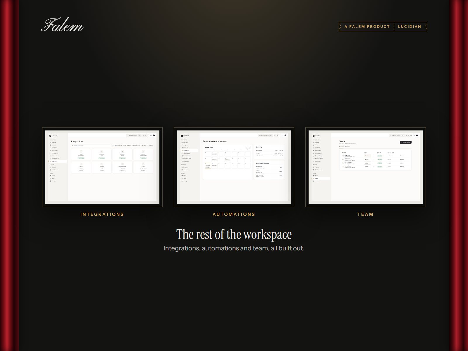 Lucidian: Integrations, automations and team